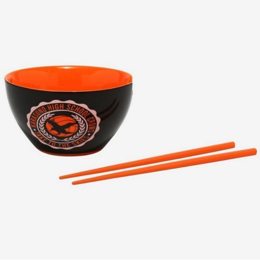 Haikyu!! Karasuno Logo Ramen Bowl with Chopsticks